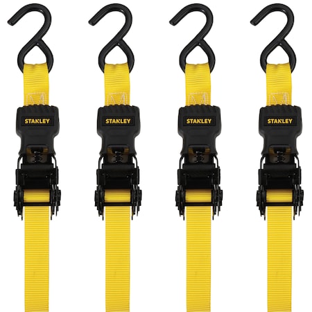 Stanley 1 X 12' X 1,500 lb Ratchet Strap / 4Pk, 4PK S10004-12